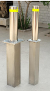 Manual Lifting Bollard 133mm diameter, 3mm thickness, 600mm Height Above Ground